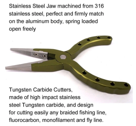 Aventik Top quality 5 inch Aluminum Fishing Pliers with Sheath and Lanyard 5 Colors Choice for Both Saltwater and Freshwater L