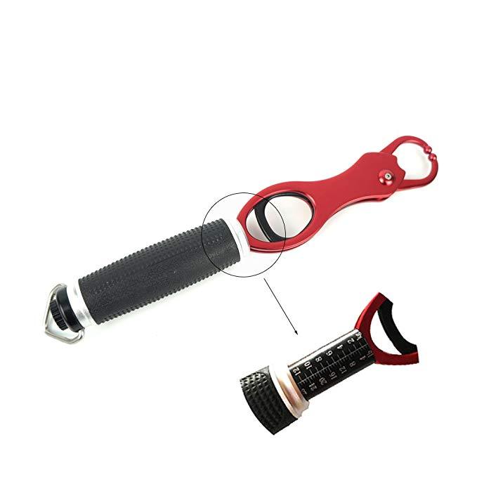 Aventik CNC Machined Aluminum Fishing Lip Grip Protecting Both Fish Men and Fish, with Scale Max 28 lbs, Fits for All Fish