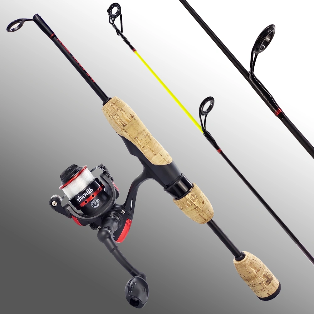 Aventik Ice Fishing Combo Aurora Series, 4 in 1, 1 Ice Fishing Rod, 1 Ice Fishing Reel, 1 Ice Fishing Line, 1 Kit Ice Fishing Jig with Soft Aventik Ice Fishing Combo Aurora Series, 4 in 1, 1 Ice Fishing Rod, 1 Ice Fishing Reel, 1 Ice Fishing Line, 1 Kit Ice Fishing Jig with Soft