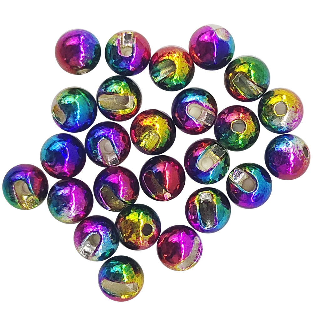 Eupheng Fly Tying Beads 25 PC Slotted Tungsten Beads Head for Nymph Fishing Materials 12 Colors / 5 Sizes