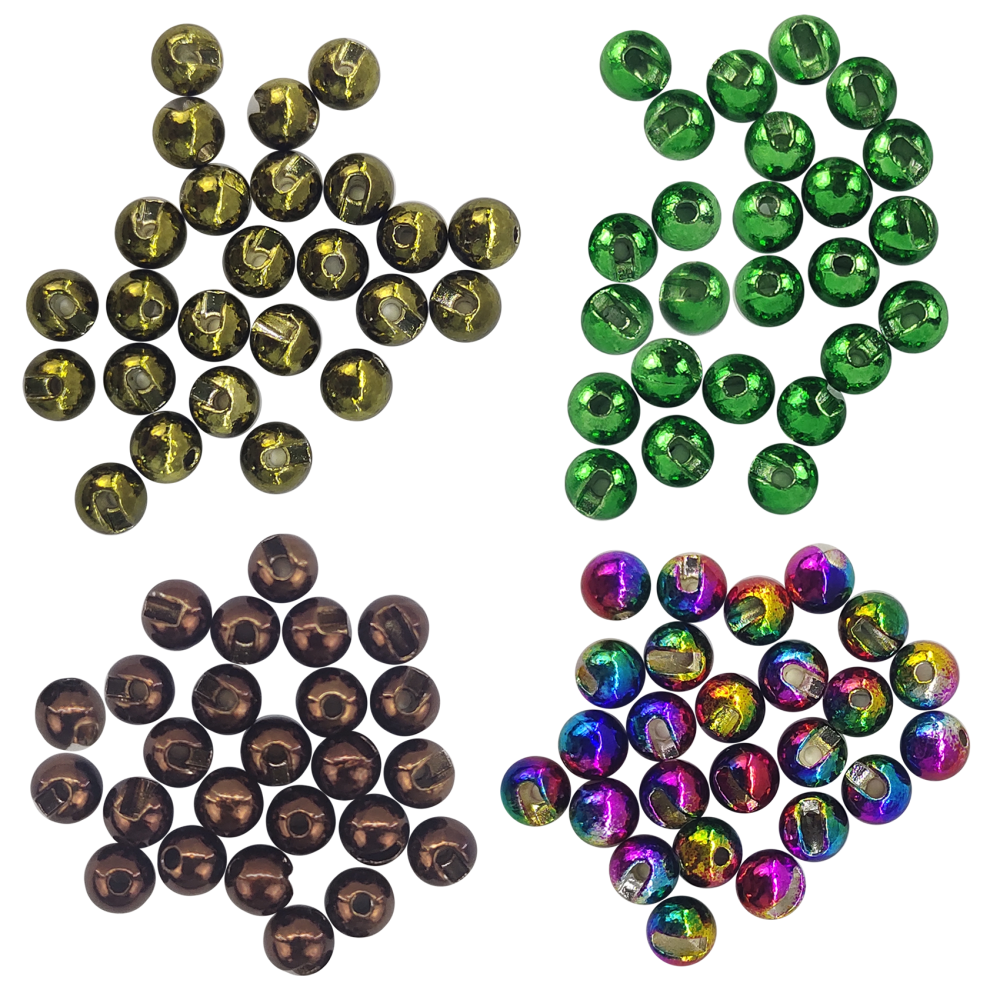 Eupheng Fly Tying Beads 25 PC Slotted Tungsten Beads Head for Nymph Fishing Materials 12 Colors / 5 Sizes