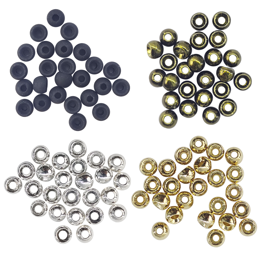 Fly Tying Beads 25 PC Tungsten Fly Tying Beads Head for Nymph Fishing Materials 12 Colors / 5 Sizes