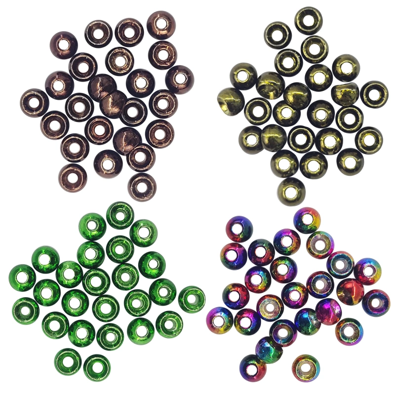 Fly Tying Beads 25 PC Tungsten Fly Tying Beads Head for Nymph Fishing  Materials 12 Colors / 5 Sizes