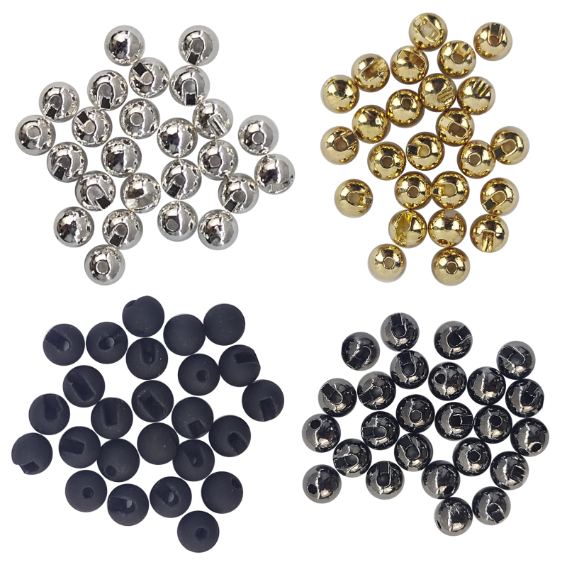Eupheng Fly Tying Beads 25 PC Slotted Tungsten Beads Head for Nymph Fishing Materials 12 Colors / 5 Sizes