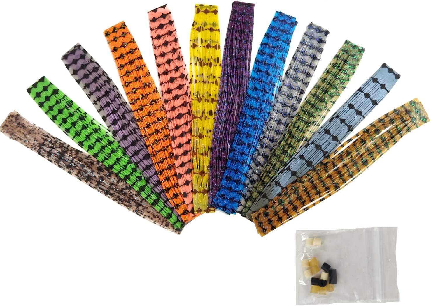 Eupheng Fly Tying Materials Fly Tying Silicone Rubber Legs Silicone Skirts Fly Tying Supplies 12Colors