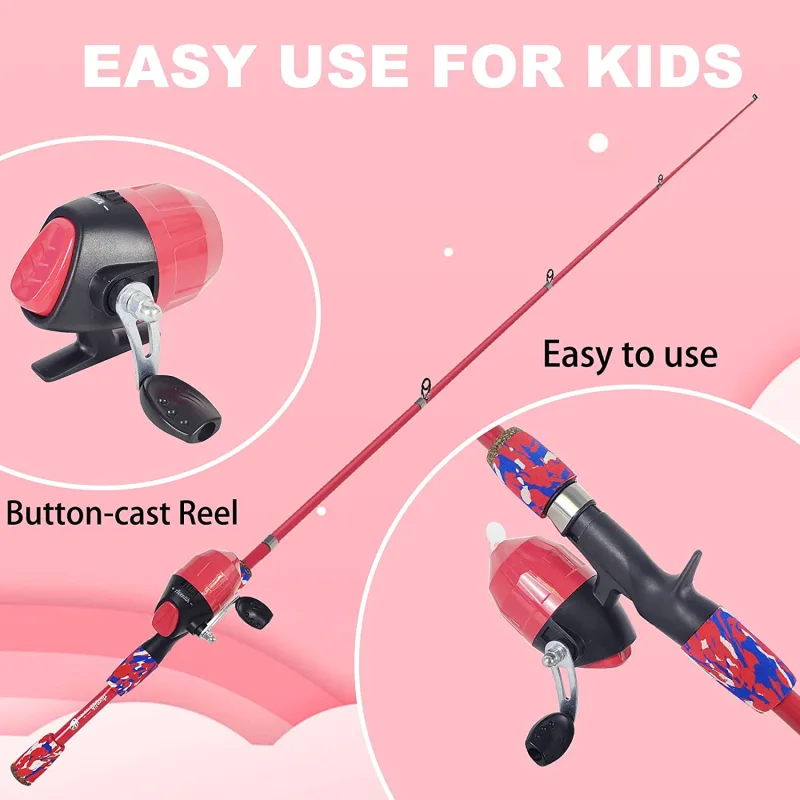 Aventik Kids Fishing Starter Kit - with Tackle Box, Reel, Practice Plug, Beginner's  Guide and Travel Bag