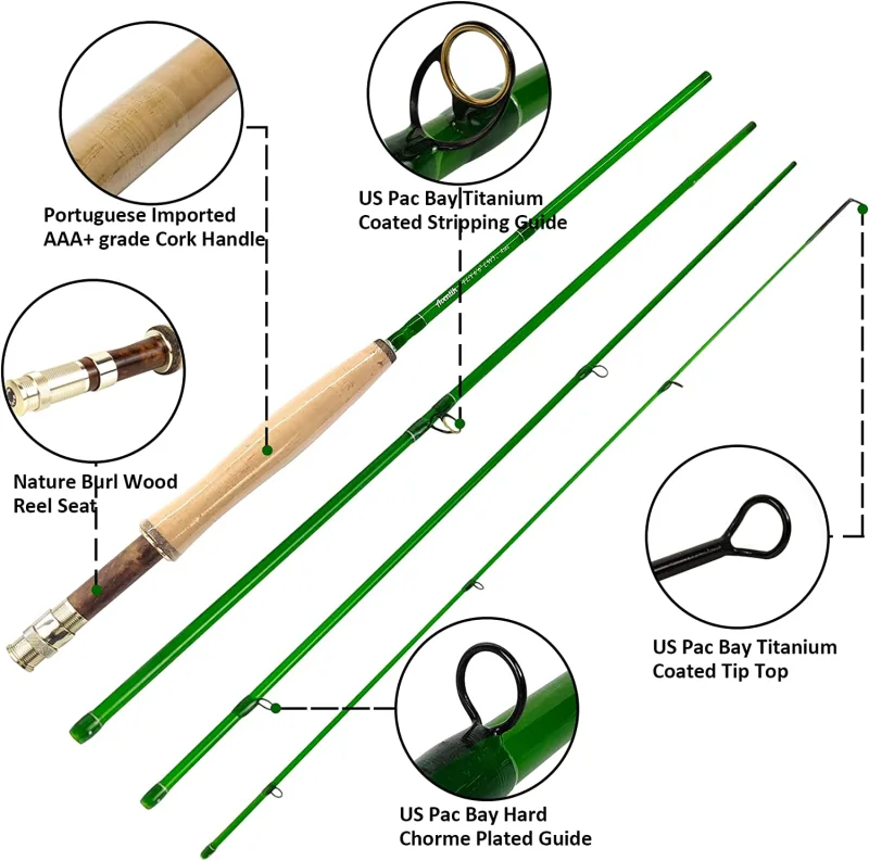 Fly Fishing Rod Tube Cordura/Carbon/Aluminum Rod Case For 9FT/10FT 4Sec Rods