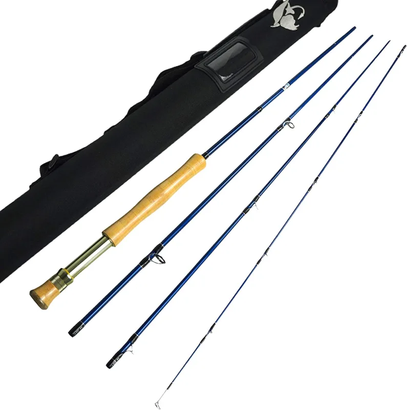 Aventik IM12 Nano Saltwater Fly Fishing Rod 9ft 4 Piece Fly Rod with  Carrying Case for Saltwater Travel Fly Fishing Rod for Walleye Bass Carp  Trout - Tip Fast Action in 7/8/9/10/11/12 Weight