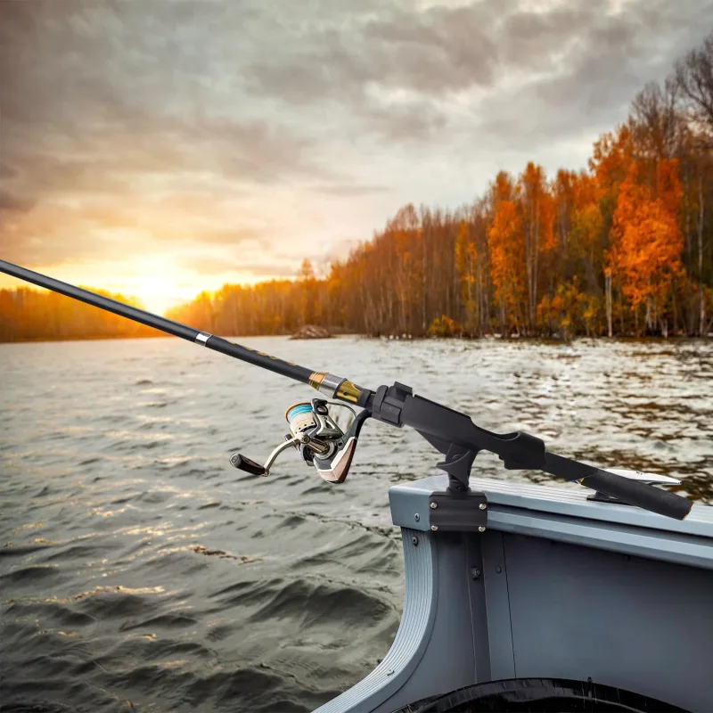 Eupheng Adjustable Powerlock Kayak Rod Holder for Boats 360 Degree Fishing with Mounting Base