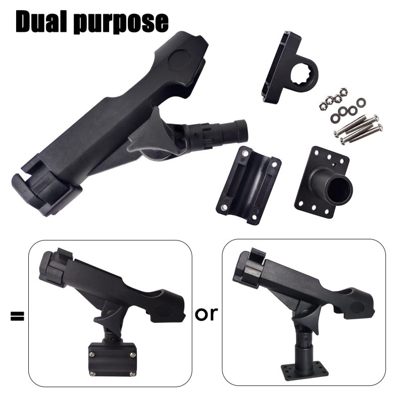 Eupheng Adjustable Powerlock Kayak Rod Holder for Boats 360 Degree Fishing with Mounting Base