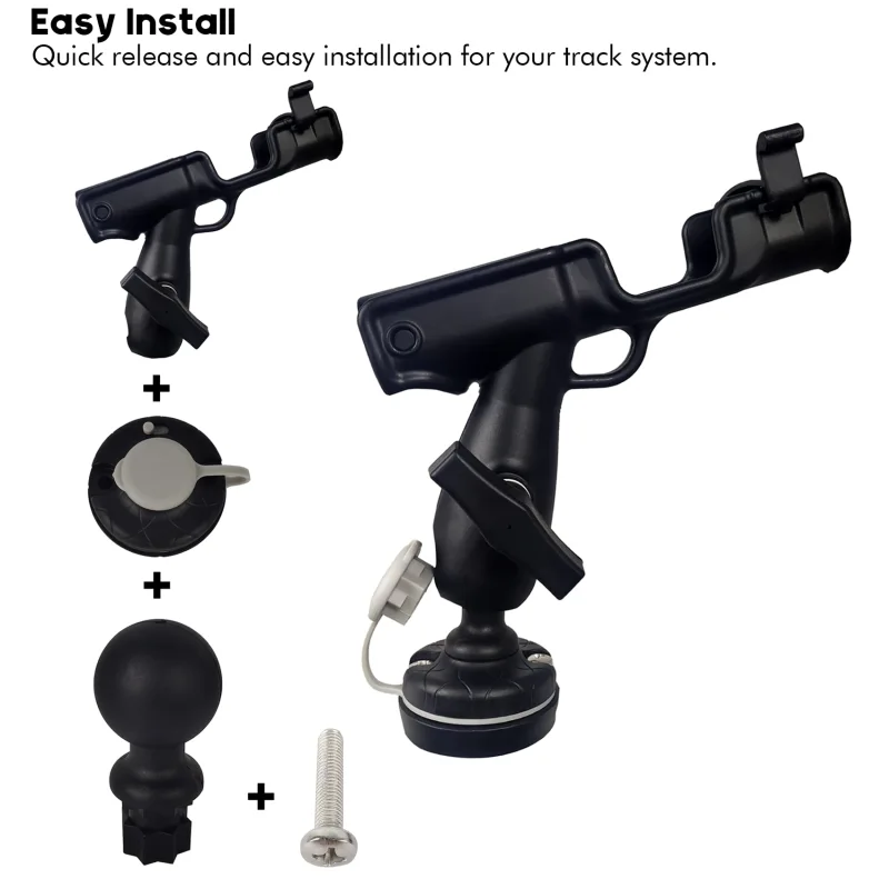 Adjustable Powerlock Kayak Rod Holder for Boats 360 Degree Fishing with Mounting Base