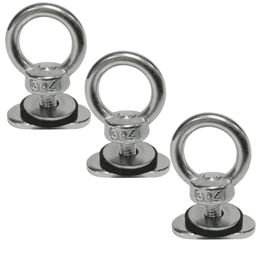 Eupheng Track Mount Kayak Tie Down Eyelet, Kayak Rail Eyelets, Track Mount Tie up Eyelet, Hardware Ring Shaped Eye Bolt, Kayaking Mounting Replacement Kit for Kayak Canoe Boat Bungee Cord Ropes.