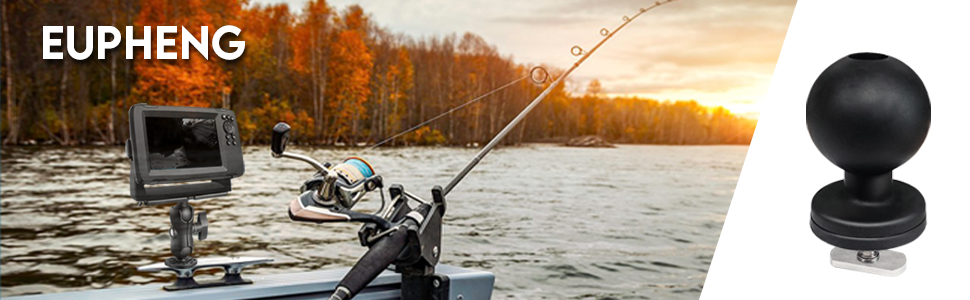 Eupheng Mount Track Ball with T-Bolt Attachment for Kayaks, Boats. (1.5" Track Ball and 1/4"-20 x 1 T-Bolt)