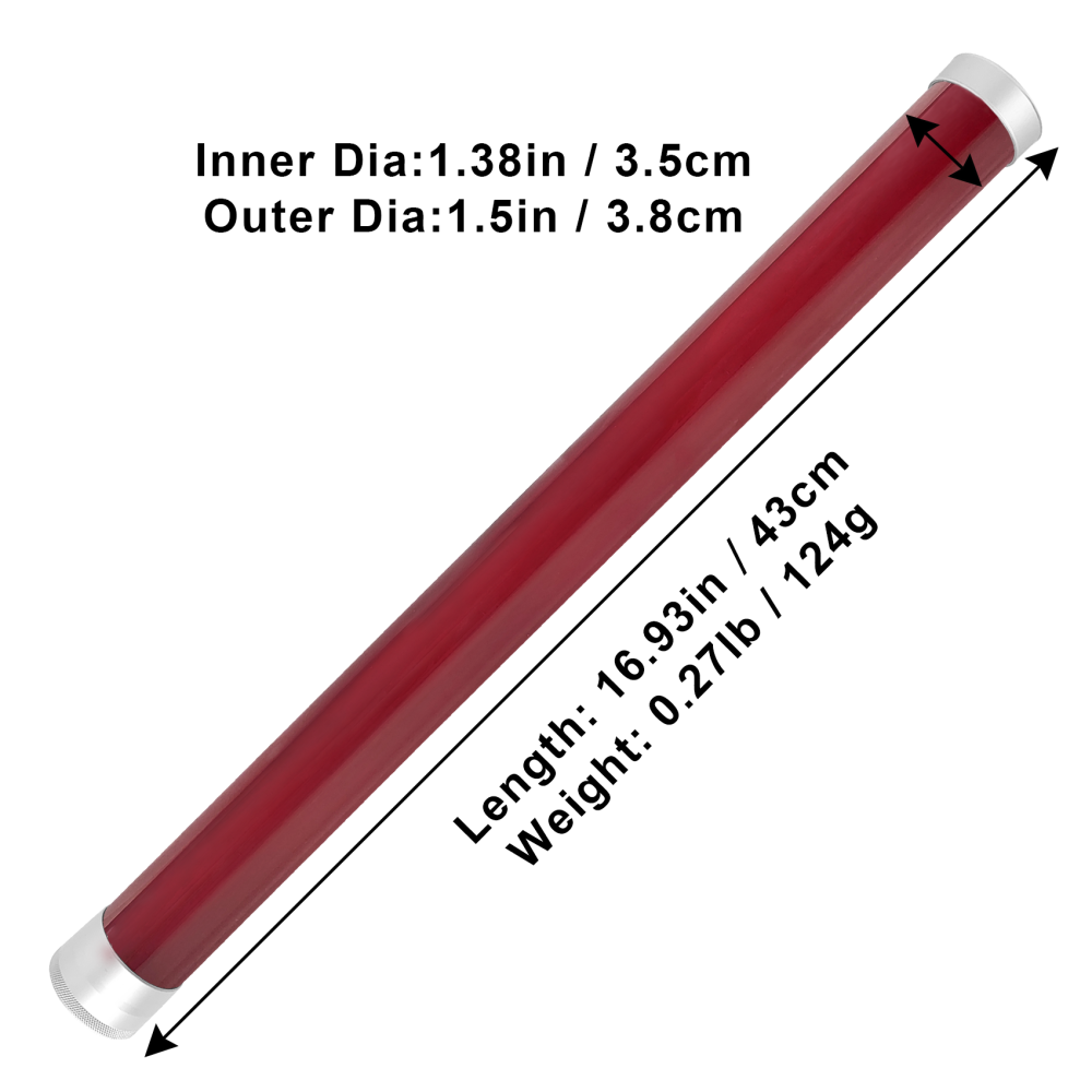 Aventik S-Glass Tenkara Rod Tube(Case) with CNC Aluminum Cap, Fits Collapsed Tenkara Rod Within 16.93inches / 43cm, Elegent Translucent Color Ideal Tenkara Rod Tube for Travel Hiking Camping