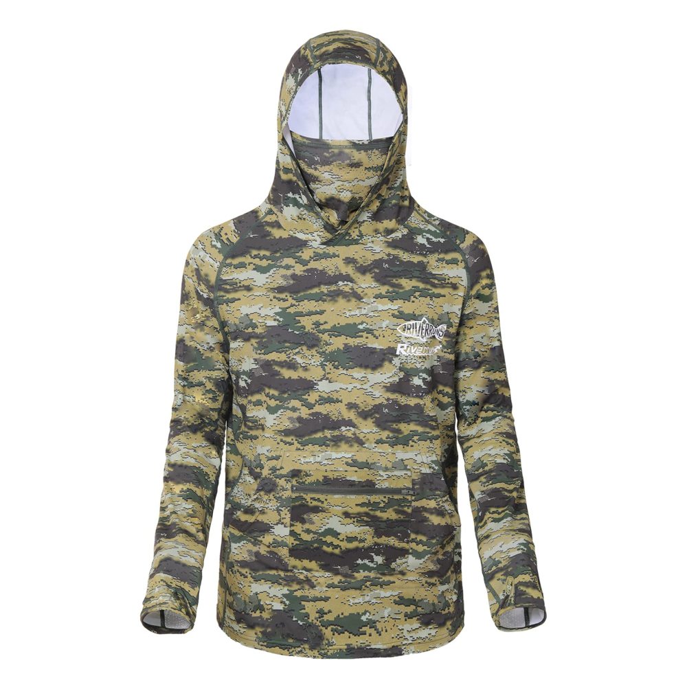 Riverruns UPF 50+ Fishing Hoodie, Sun Hooded Fishing Shirt, Sun Protection Long Sleeves Shirt for Men Fishing