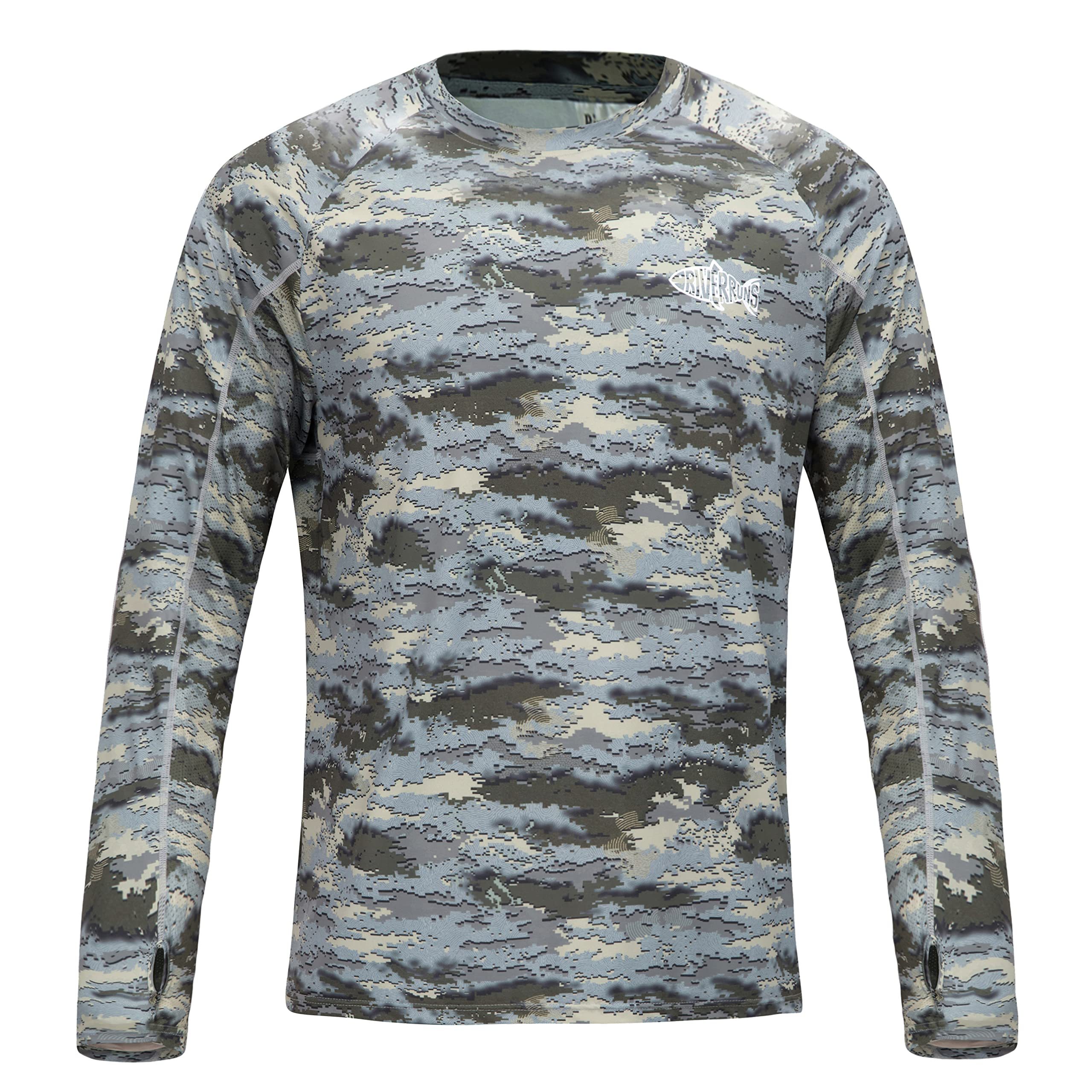 Aventik UPF 50+ Long Sleeve Fishing Shirt, Light Weight Fishing Shirt Men with Sun Protection Outdoor Activity