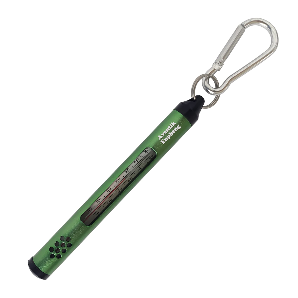 Aventik Eupheng Fly Fishing Water Streamer Thermometer 20-120 Fahrenheit/Celsius Rotate Lake Thermometer Anglers Vest Pack Tool Gear Accessories Fly Fishing Carp Bass Sea Fishing(Green)