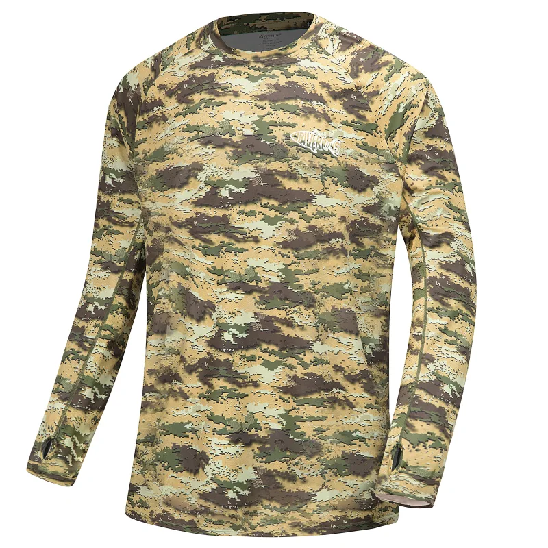 Aventik UPF 50+ Long Sleeve Fishing Shirt, Light Weight Fishing Shirt Men with Sun Protection Outdoor Activity