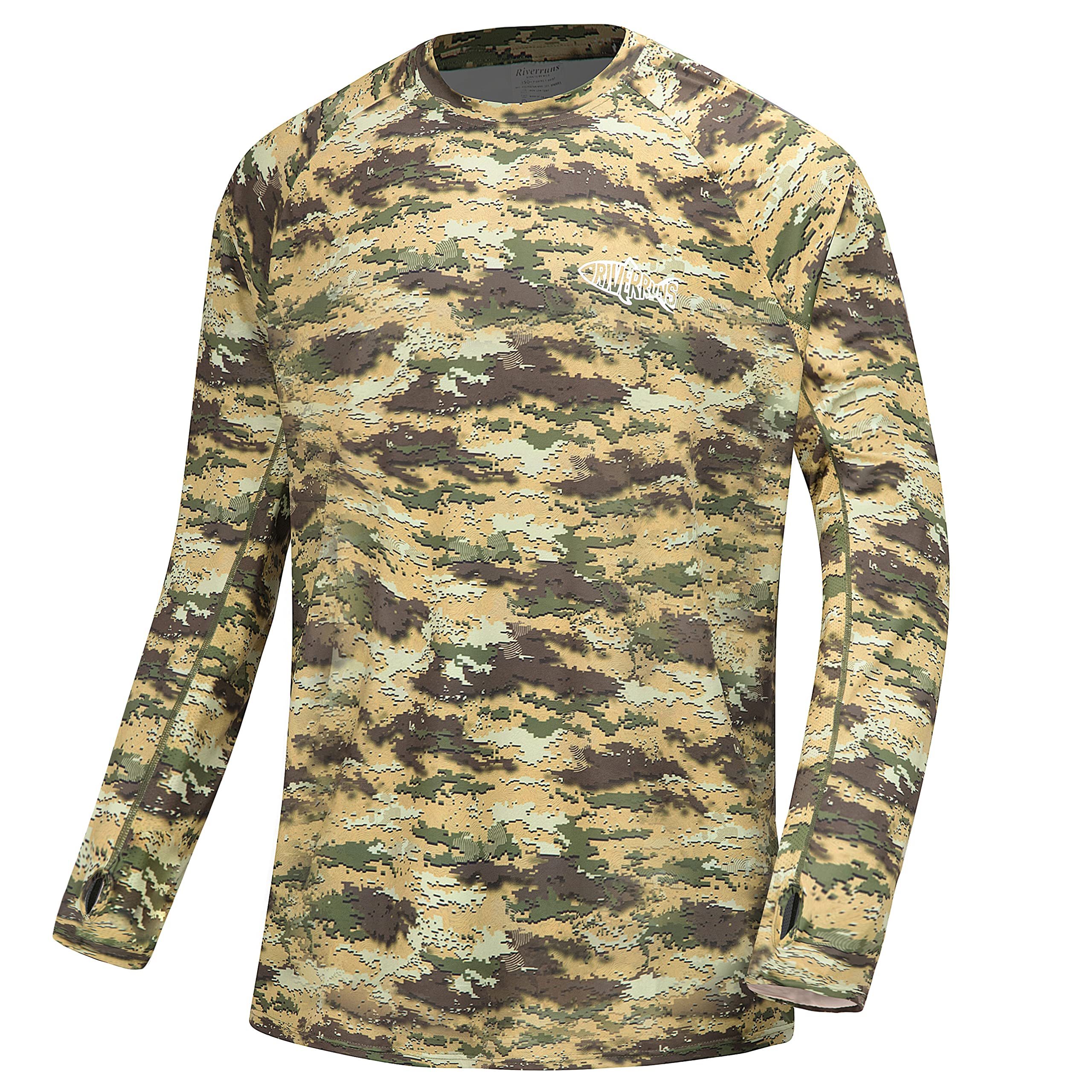 Aventik UPF 50+ Long Sleeve Fishing Shirt, Light Weight Fishing Shirt Men with Sun Protection Outdoor Activity