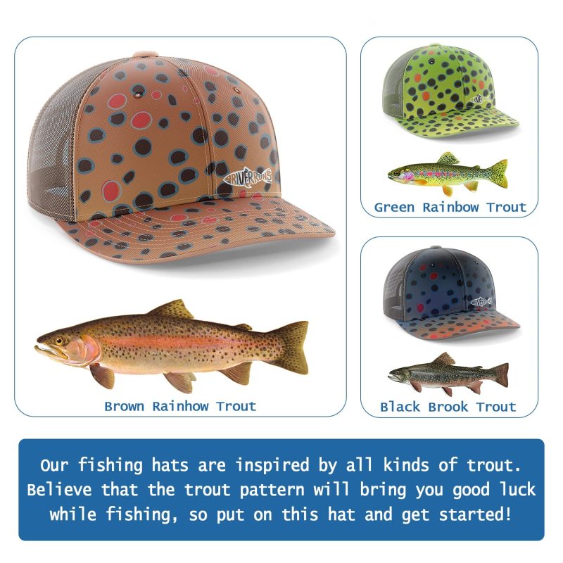 Aventik Fishing Hats for Men Women Adjustable Trucker Baseball Caps for Outdoor Fishing, Running, Hiking, Biking