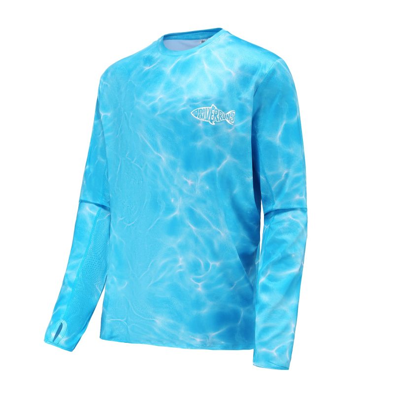 Aventik UPF 50+ Long Sleeve Fishing Shirt, Light Weight Fishing Shirt Men with Sun Protection Outdoor Activity