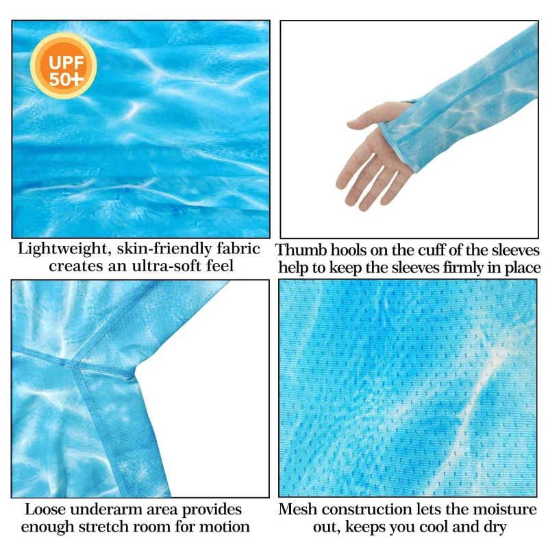 Aventik UPF 50+ Long Sleeve Fishing Shirt, Light Weight Fishing Shirt Men with Sun Protection Outdoor Activity