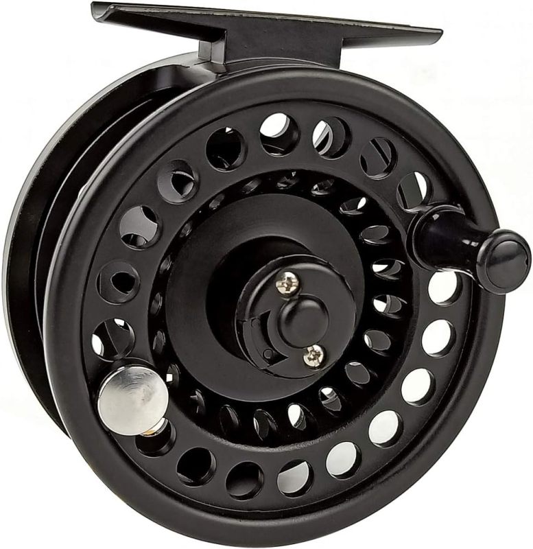 Aventik HVCE Graphite Fly Reel Center Drag System Classic III Graphite Large Arbor Sizes 3/4, 5/6, 7/8 Fly Fishing Reels