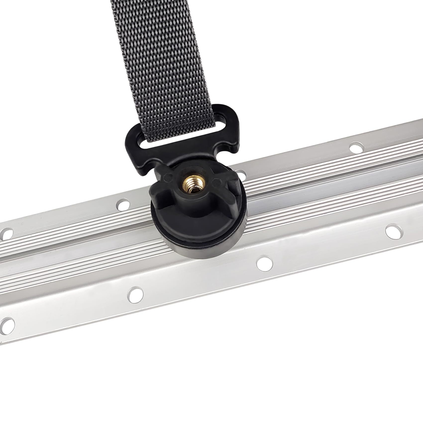 Aventik Tie Downs for Kayak Track Mount 2 Packs Black Track Mount Horizontal Tie Downs Tie Down Mount for Securing Cooler, Crate and Other Kayak Accessories