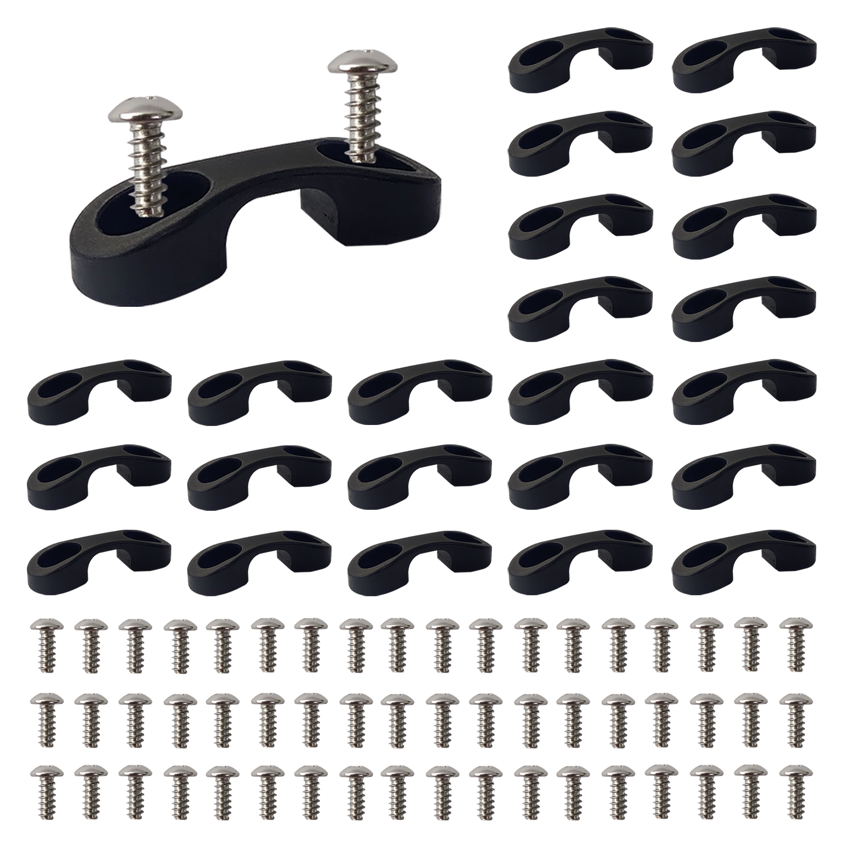 Aventik Kayak Pad Eye Kit Nylon Bungee Tie Down Eyelets with Stainless Steel Screws 12pcs kayak accessories for Boat Kayak Deck Rigging Kit