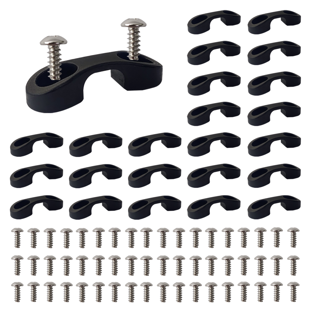 Aventik Kayak Pad Eye Kit Nylon Bungee Tie Down Eyelets with Stainless Steel Screws 12pcs kayak accessories for Boat Kayak Deck Rigging Kit