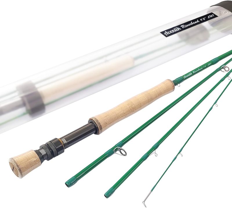 Aventik Fly Fishing Riverbend Series Fly Rod IM8 Graphite Blank 0/1/2/3/4/5/6/7/8 wt Rods, 6/7/8/9/10ft Lightweight Fly Fishing Rod Medium Fast Action