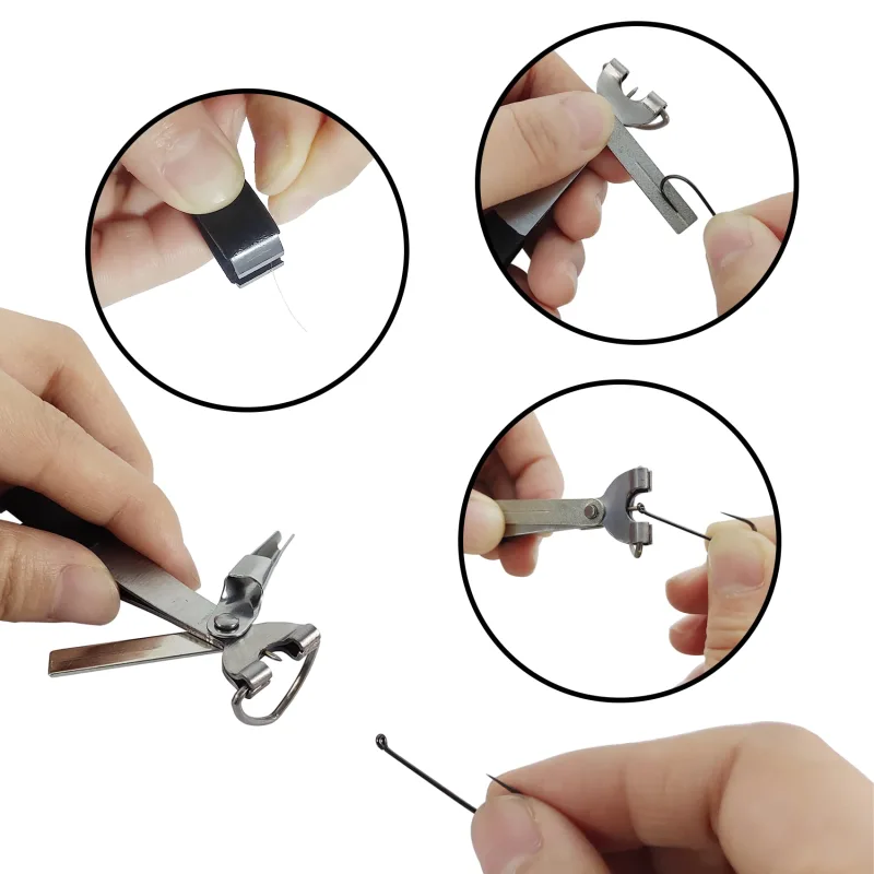 Aventik Eupheng Fishing Accessories Combo Fly Fishing Zinger Retractor Durable Magnetic Net Release Magnetic Tippet Threader Fly Fishing Knot Tying Tools