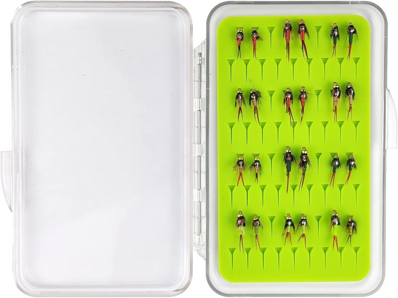 Best Assortment Flies Combo Carp Flies Wet Trout Fishing Flies Dry Flies,Nymphs,Streamers,Salt Water Flies with Silicone Fly Box Packing