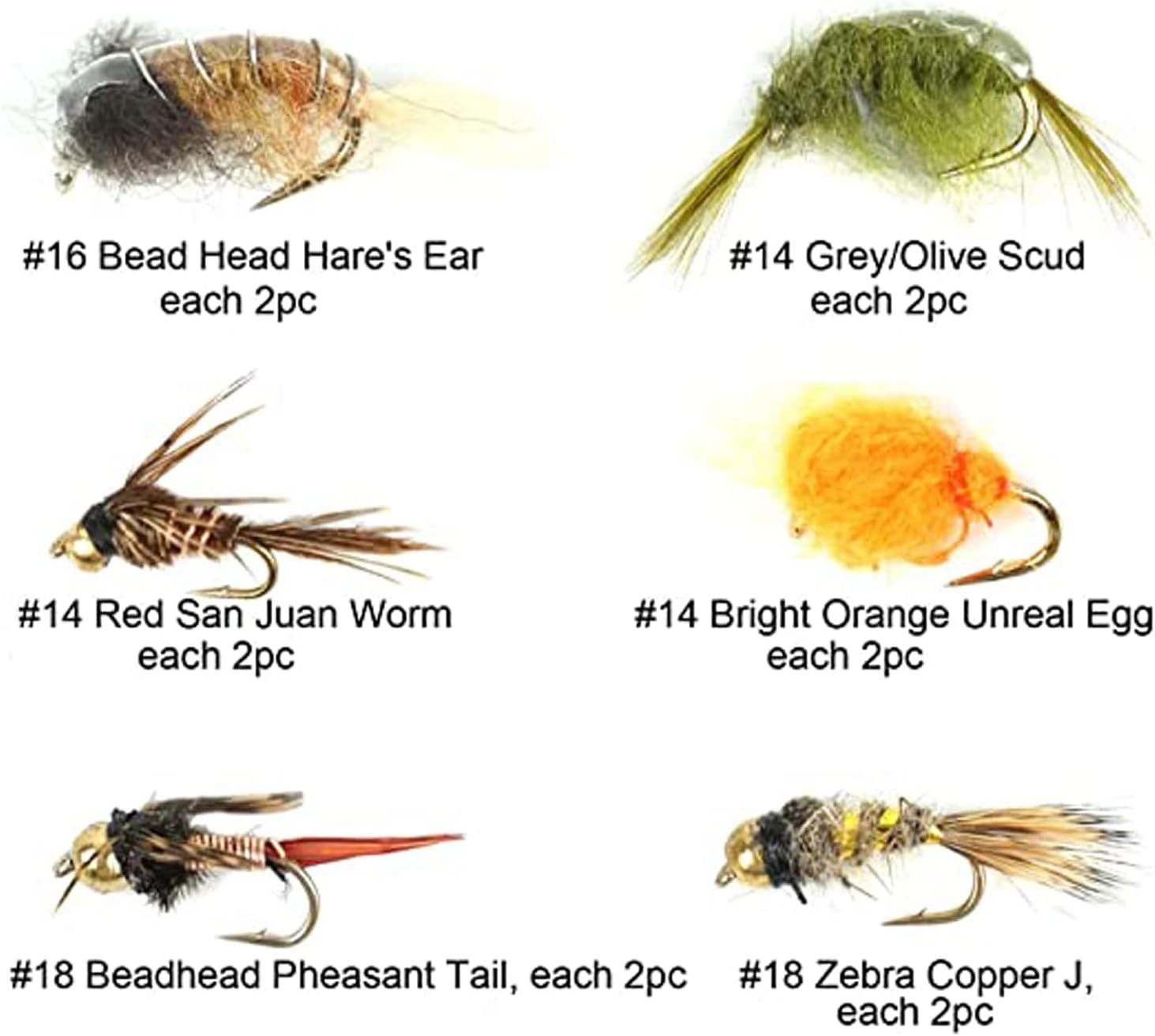 Best Assortment Flies Combo Carp Flies Wet Trout Fishing Flies Dry Flies,Nymphs,Streamers,Salt Water Flies with Silicone Fly Box Packing