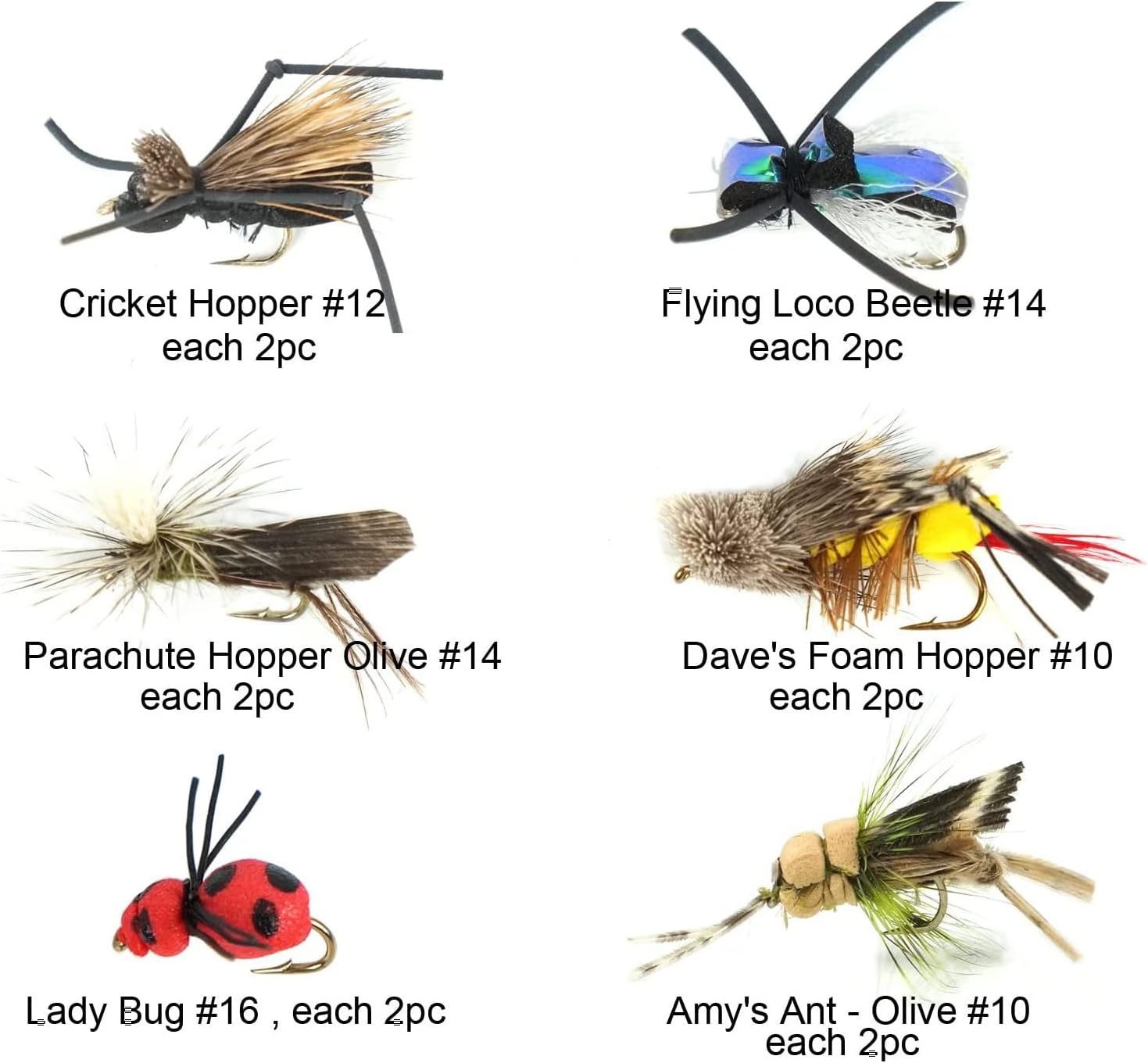 Best Assortment Flies Combo Carp Flies Wet Trout Fishing Flies Dry Flies,Nymphs,Streamers,Salt Water Flies with Silicone Fly Box Packing
