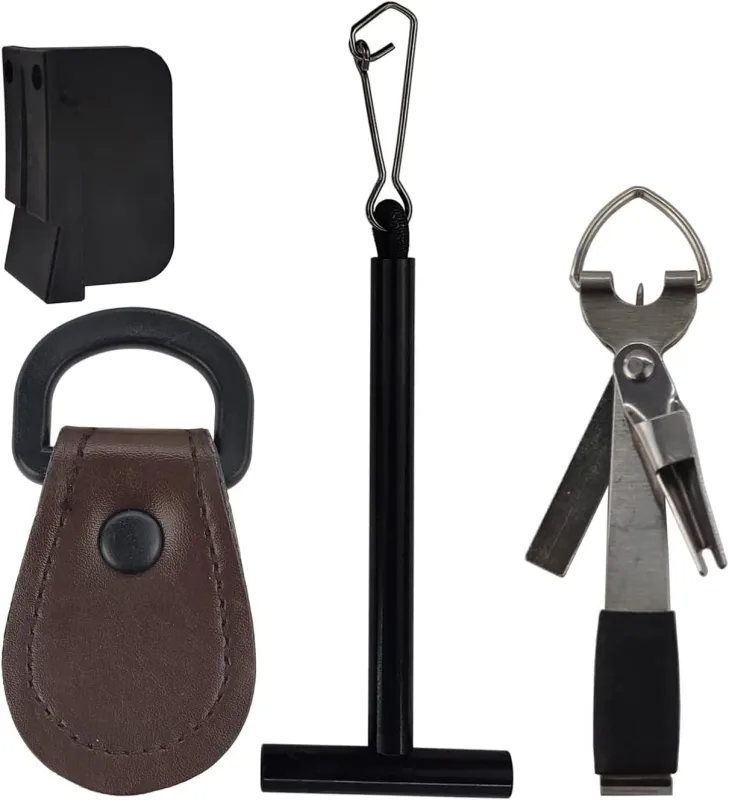 EUPHENG Fly Fishing Accessories Fly Fishing Tools Kit, Fishing Knot Tool and Line Clipper with Retractor, Magnetic Net Release Holder with Lanyard