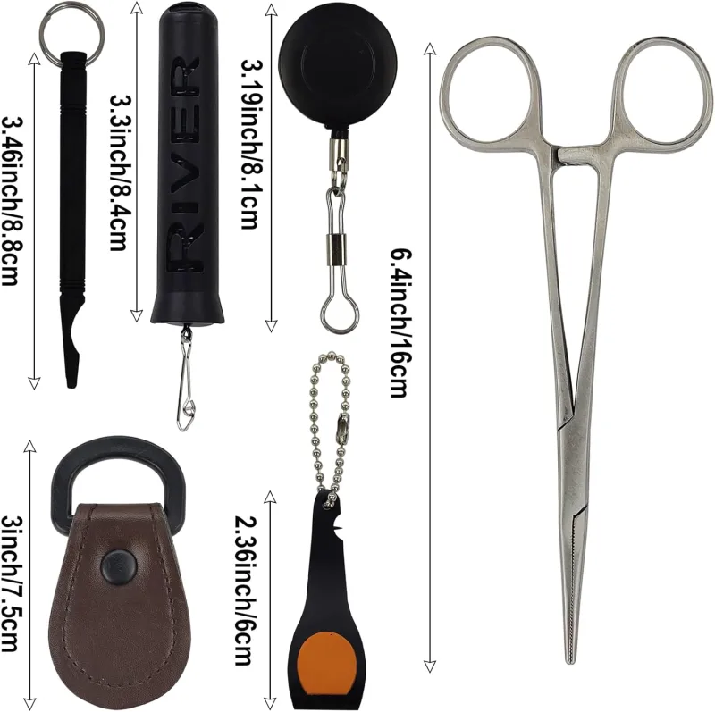 EUPHENG Fly Fishing Accessories Fly Fishing Tools Kit, Fishing Knot Tool and Line Clipper with Retractor, Magnetic Net Release Holder with Lanyard