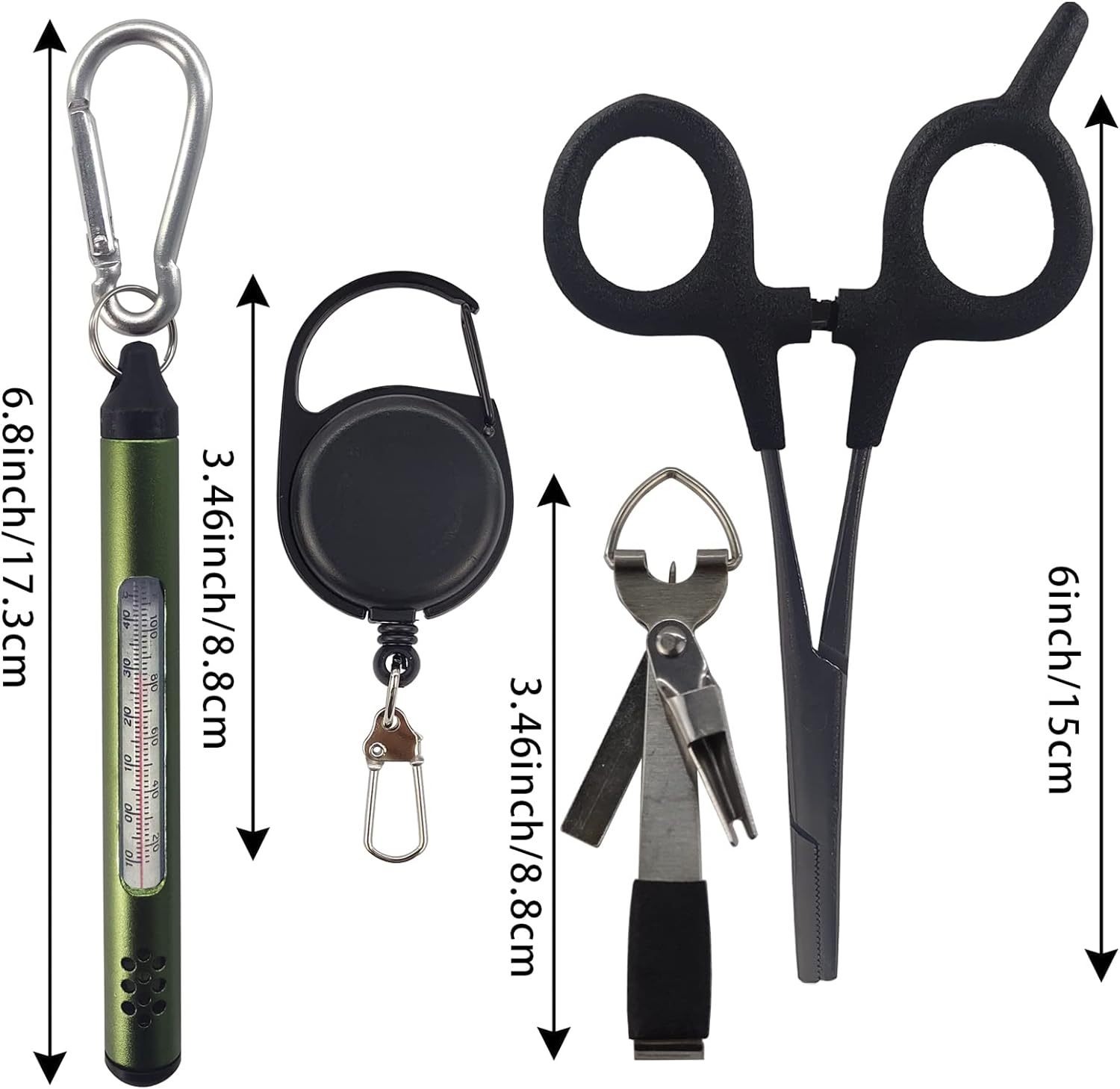 EUPHENG Fly Fishing Accessories Fly Fishing Tools Kit, Fishing Knot Tool and Line Clipper with Retractor, Magnetic Net Release Holder with Lanyard