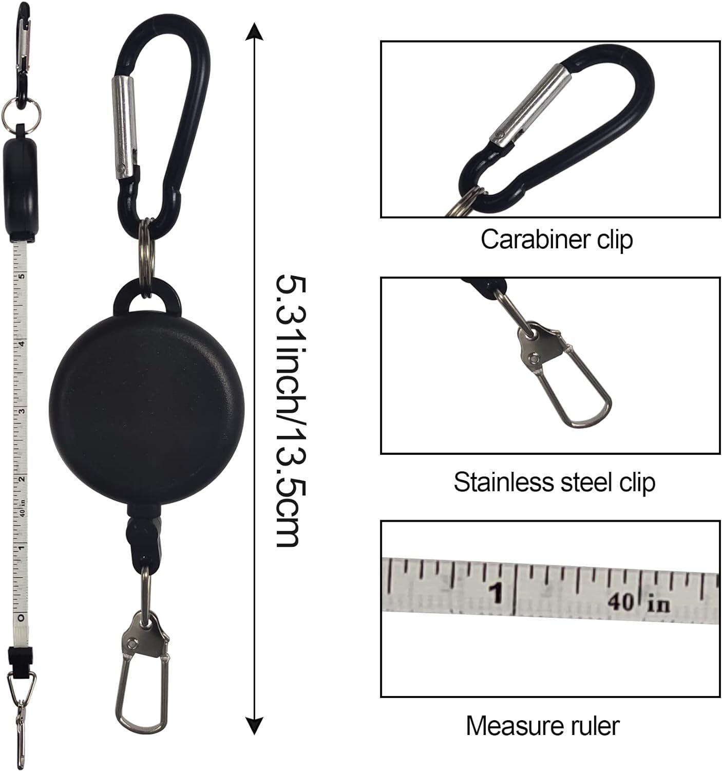 EUPHENG Fly Fishing Accessories Fly Fishing Tools Kit, Fishing Knot Tool and Line Clipper with Retractor, Magnetic Net Release Holder with Lanyard