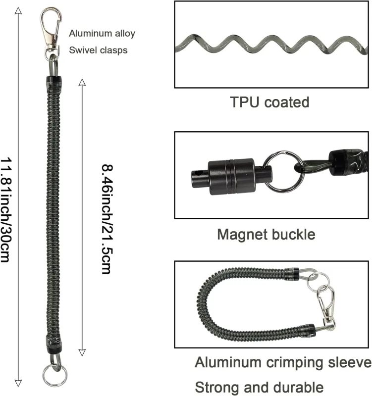 EUPHENG Fly Fishing Accessories Fly Fishing Tools Kit, Fishing Knot Tool and Line Clipper with Retractor, Magnetic Net Release Holder with Lanyard