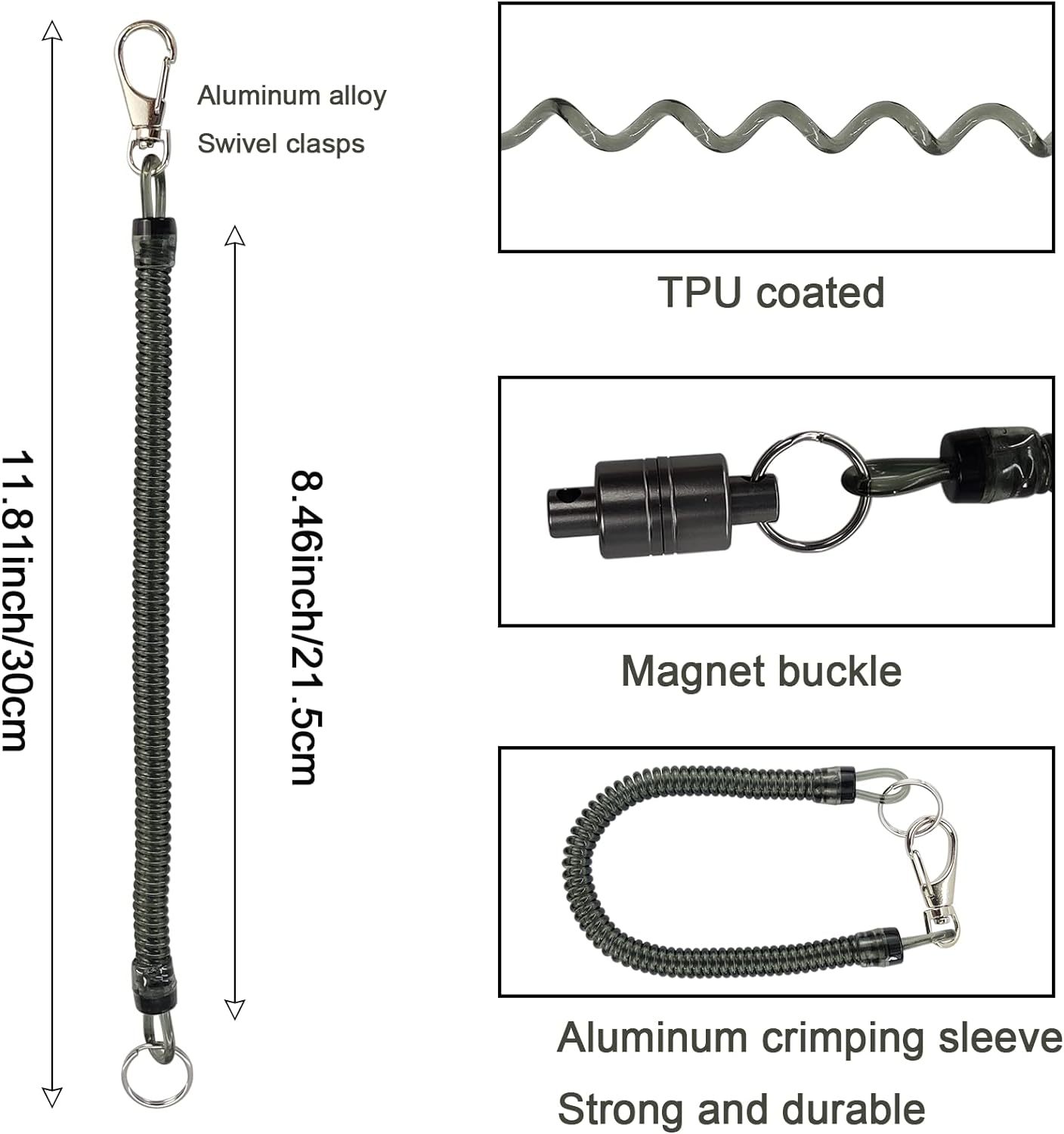 EUPHENG Fly Fishing Accessories Fly Fishing Tools Kit, Fishing Knot Tool and Line Clipper with Retractor, Magnetic Net Release Holder with Lanyard