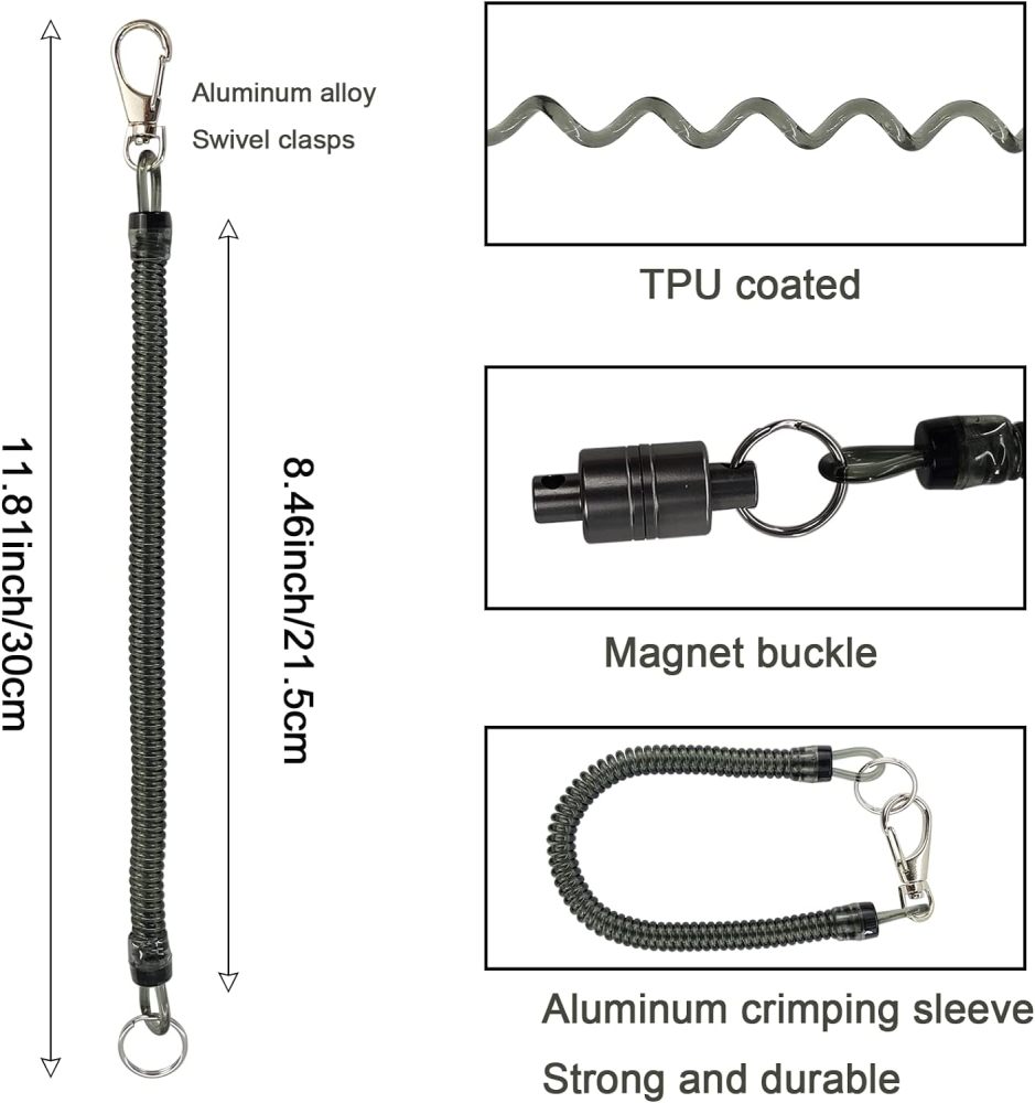 EUPHENG Fly Fishing Accessories Fly Fishing Tools Kit, Fishing Knot Tool and Line Clipper with Retractor, Magnetic Net Release Holder with Lanyard