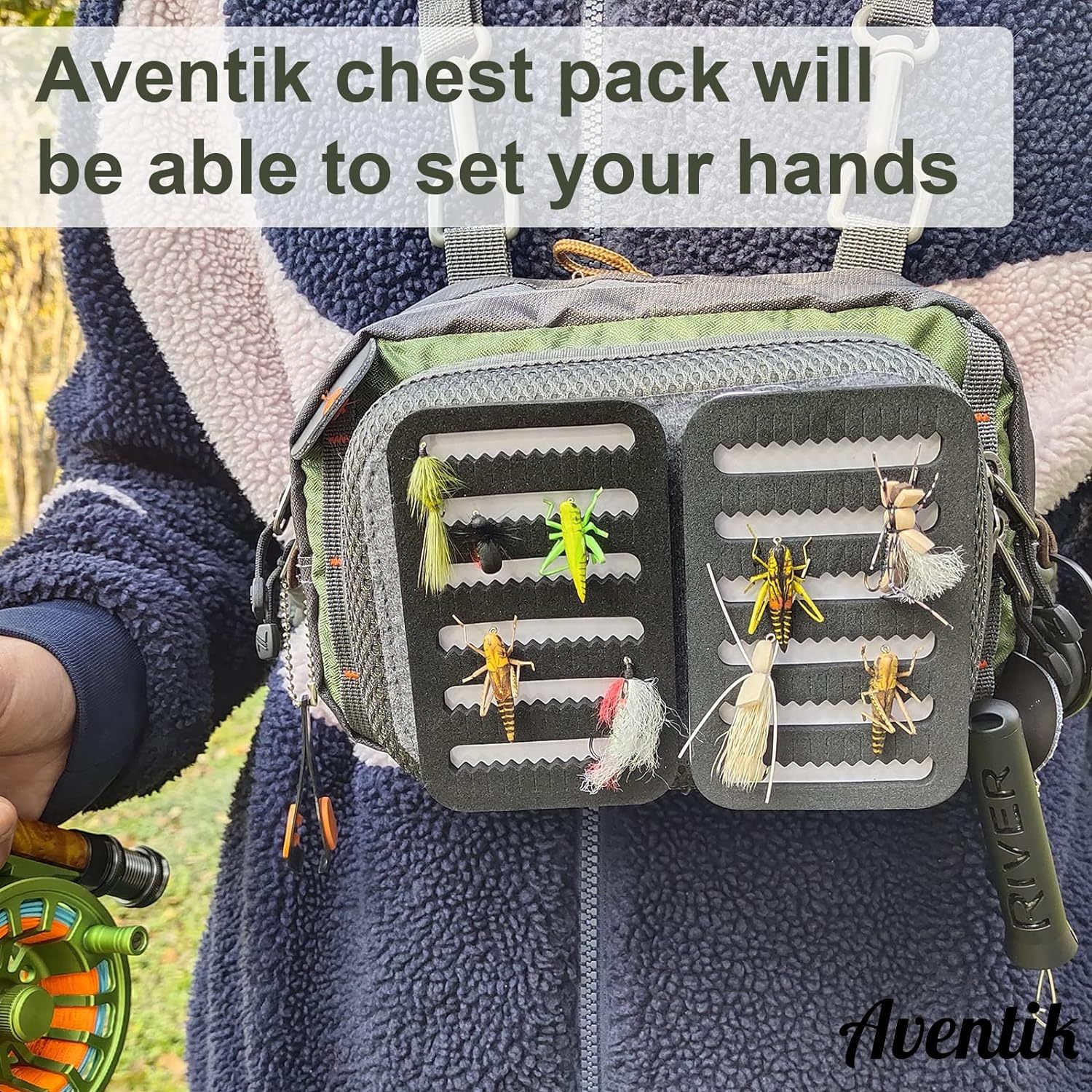 Aventik Fly Fishing Chest Bag Ultra Light Multiple Pockets Chest Pack with Vest Pack Tool Combo