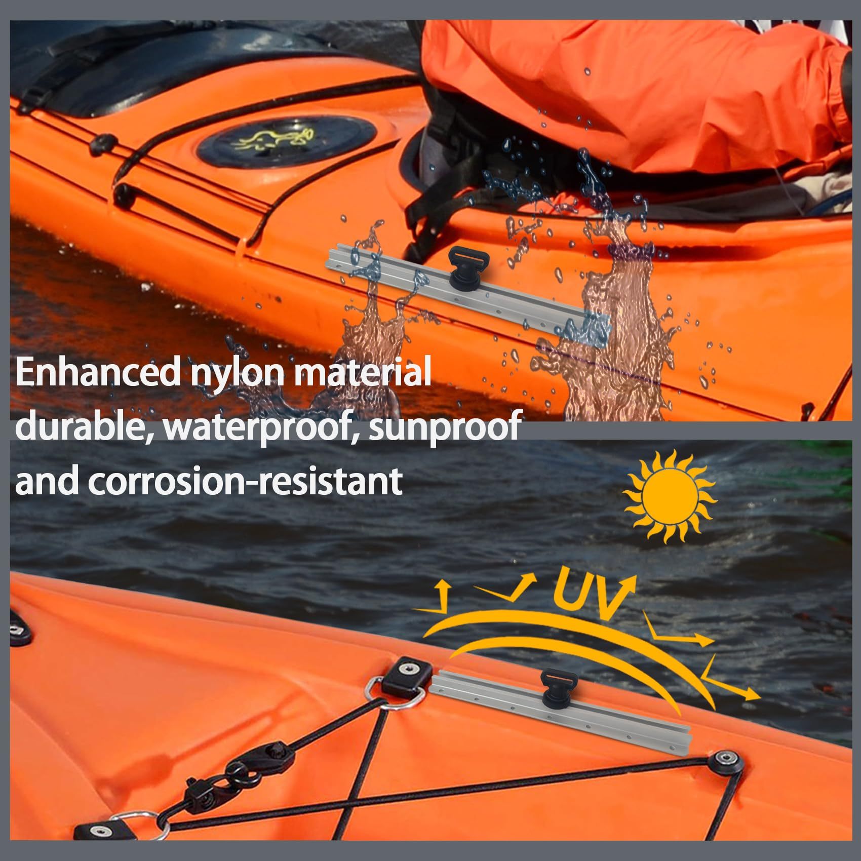 Aventik 2 Pcs Track Mount Vertical Tie Downs, Kayak Track Mount Tie Downs, Kayak Accessories for Accessories to Track