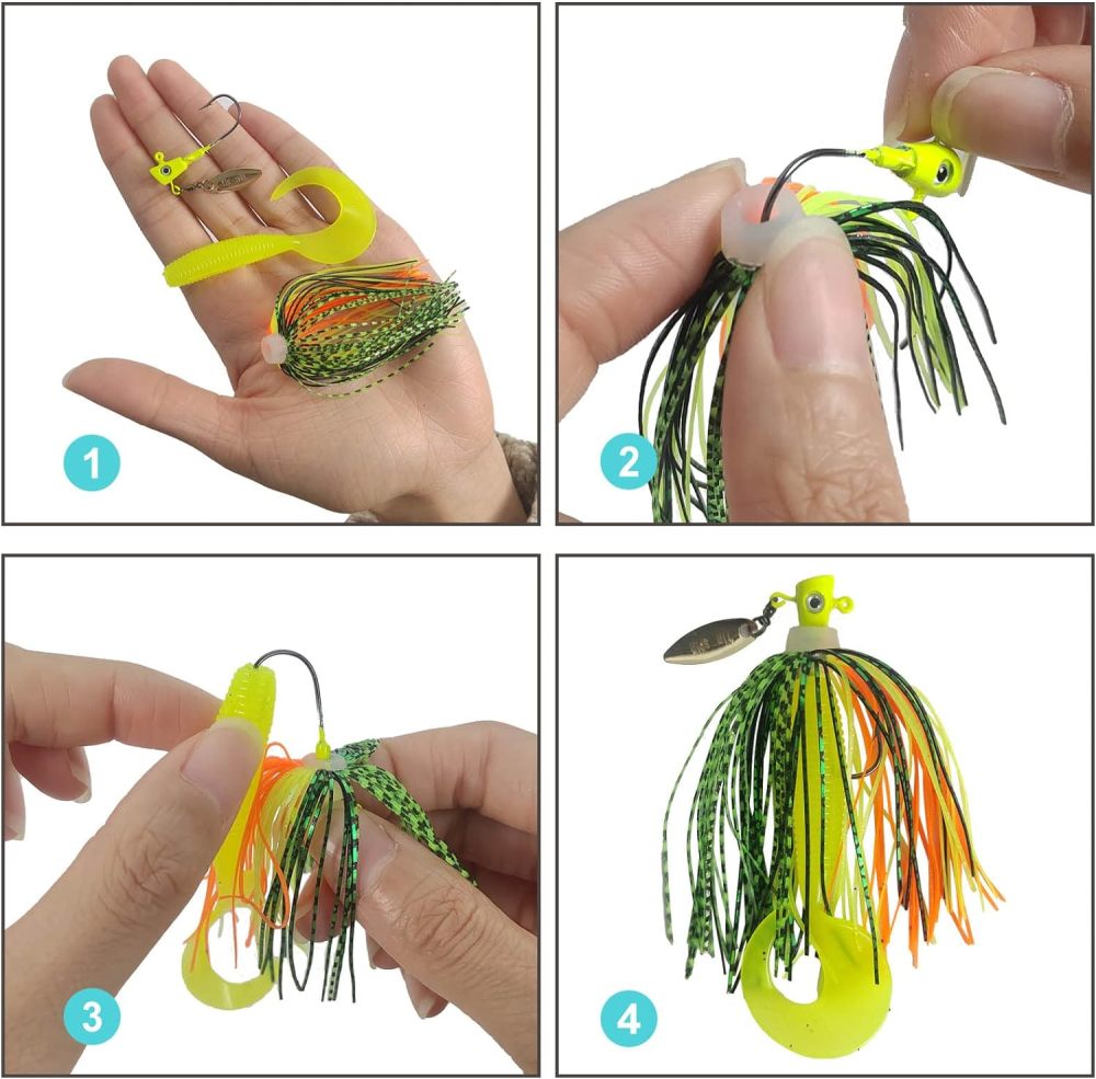 Eupheng Silicone Jig Skirts Fishing Lure Skirt Replacement for Spinnerbaits Bass Buzzbaits DIY Squid Jig Spinner Bait Buzzbaits Accessories
