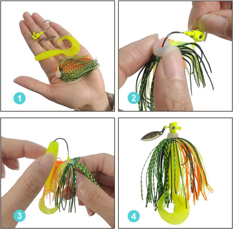 Eupheng Silicone Jig Skirts Fishing Lure Skirt Replacement for Spinnerbaits Bass Buzzbaits DIY Squid Jig Spinner Bait Buzzbaits Accessories