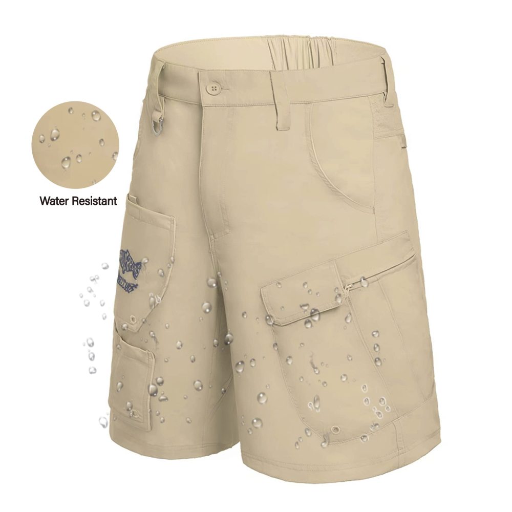 Aventik  9 Pockets Performance Fishing Shorts, Water-Repellant Cargo Short, Breathable UPF 50+ Hiking Shorts