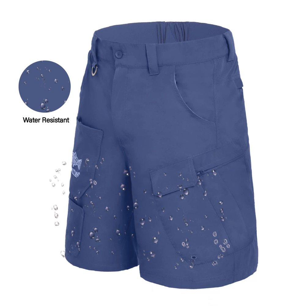 Aventik  9 Pockets Performance Fishing Shorts, Water-Repellant Cargo Short, Breathable UPF 50+ Hiking Shorts