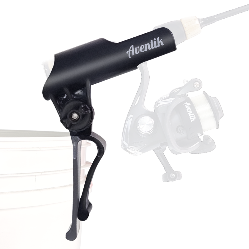 Aventik Bucket Rod Holder for Spinning Fishing Ice Fishing, Adjustable Angle in Vertical Direction, Durable in Extremely Cold Weather, Free Your Hands, Improve Your Efficiency, Also a Rod Storage Rack