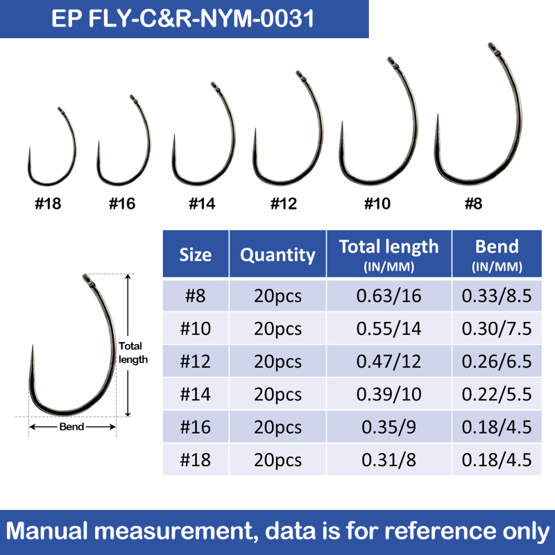 Eupheng Fly Hooks Assortment of Best Sizes Dry Wet Nymph Shrimp&Pupa, Streamer, Caddis, Jig, Scud Flies Great Value Package Barbless Catch & Release Fishing Hooks